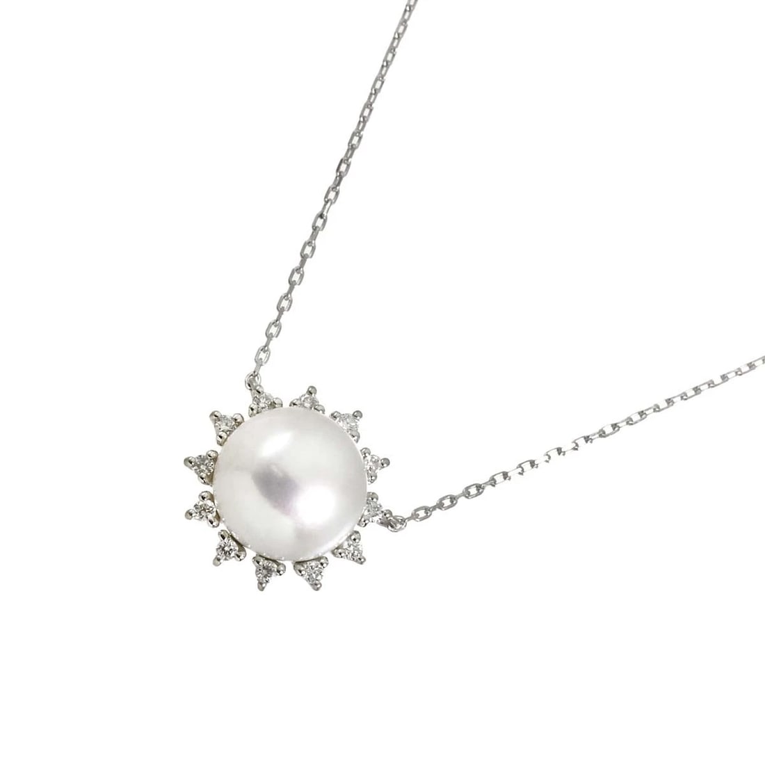 PONTE VECCHIO AKOYA PEARL DIAMOND NECKLACE PT PLATINUM: Ponte Vecchio Akoya Pearl Diamond Necklace Pt Platinum Brand: Ponte Vecchio Type/Style: Necklace Material: Platinum, Main Stone Akoya Pearl Color: Platinum Size: internal circumference of the