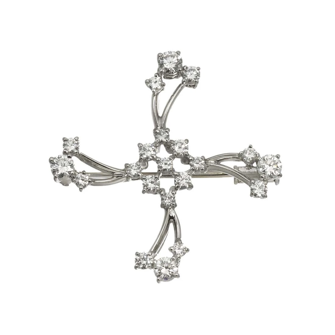 TASAKI DIAMOND BROOCH PT PLATINUM: TASAKI Diamond Brooch Pt Platinum Brand: TASAKI Type/Style: Brooch Material: Platinum, Main Stone Natural Color: Platinum Size: W31.3 x H32mm Thickness:4mm Accessories: None Accessories Notice: When