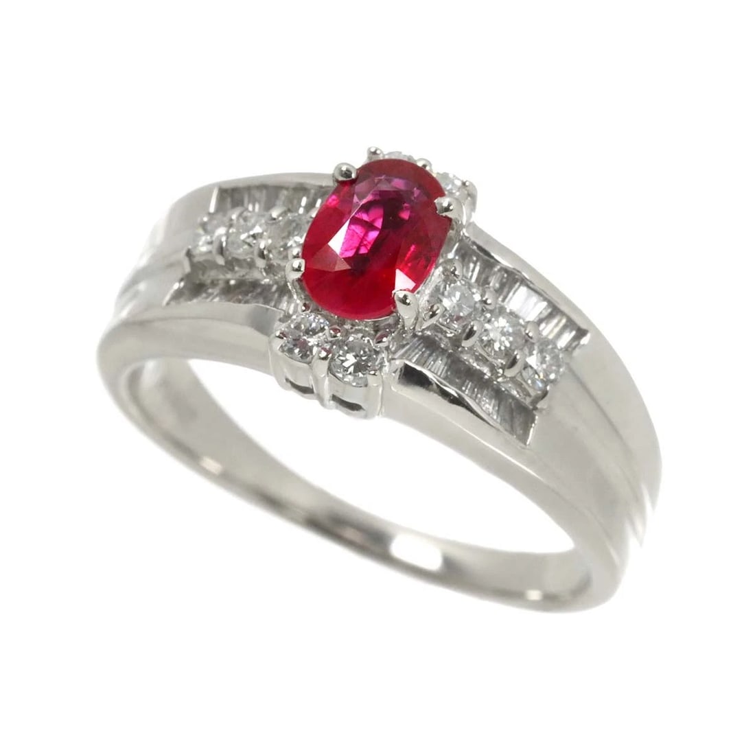 RUBY DIAMOND RING PT PLATINUM - 3