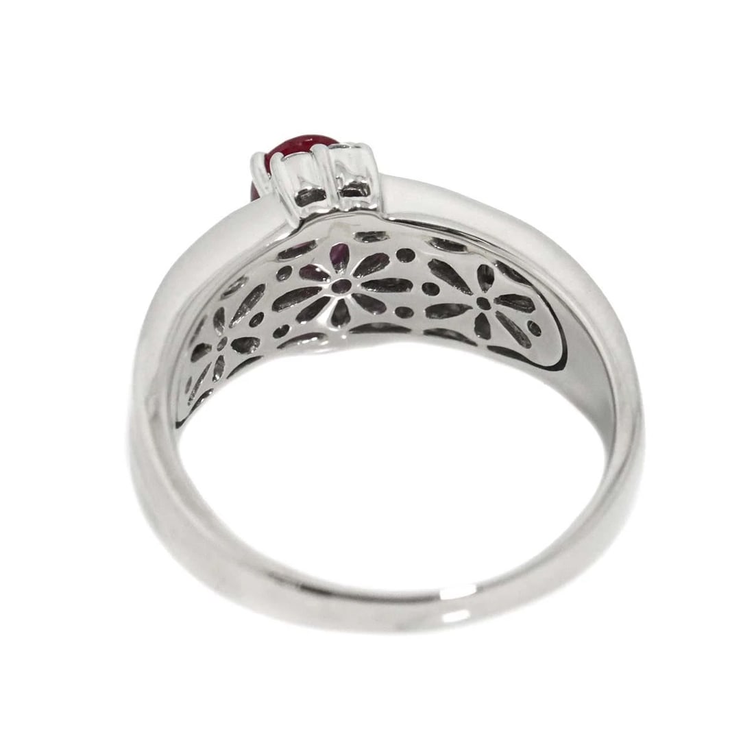 RUBY DIAMOND RING PT PLATINUM - 5