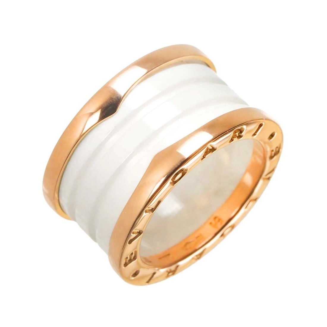BVLGARI B-ZERO1 4BAND RING CERAMIC 18K PG 750: BVLGARI B-ZERO1 4band Ring Ceramic 18K PG 750 Brand: Bvlgari Type/Style: Ring Material: 750 Pink Gold, Color: Pink Gold Size: 5.25(US) Accessories: None Accessories Notice: When purchasing pre-owned