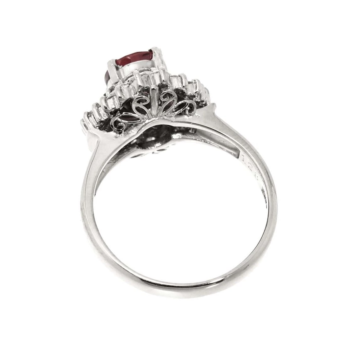 RUBY DIAMOND RING PT PLATINUM - 4