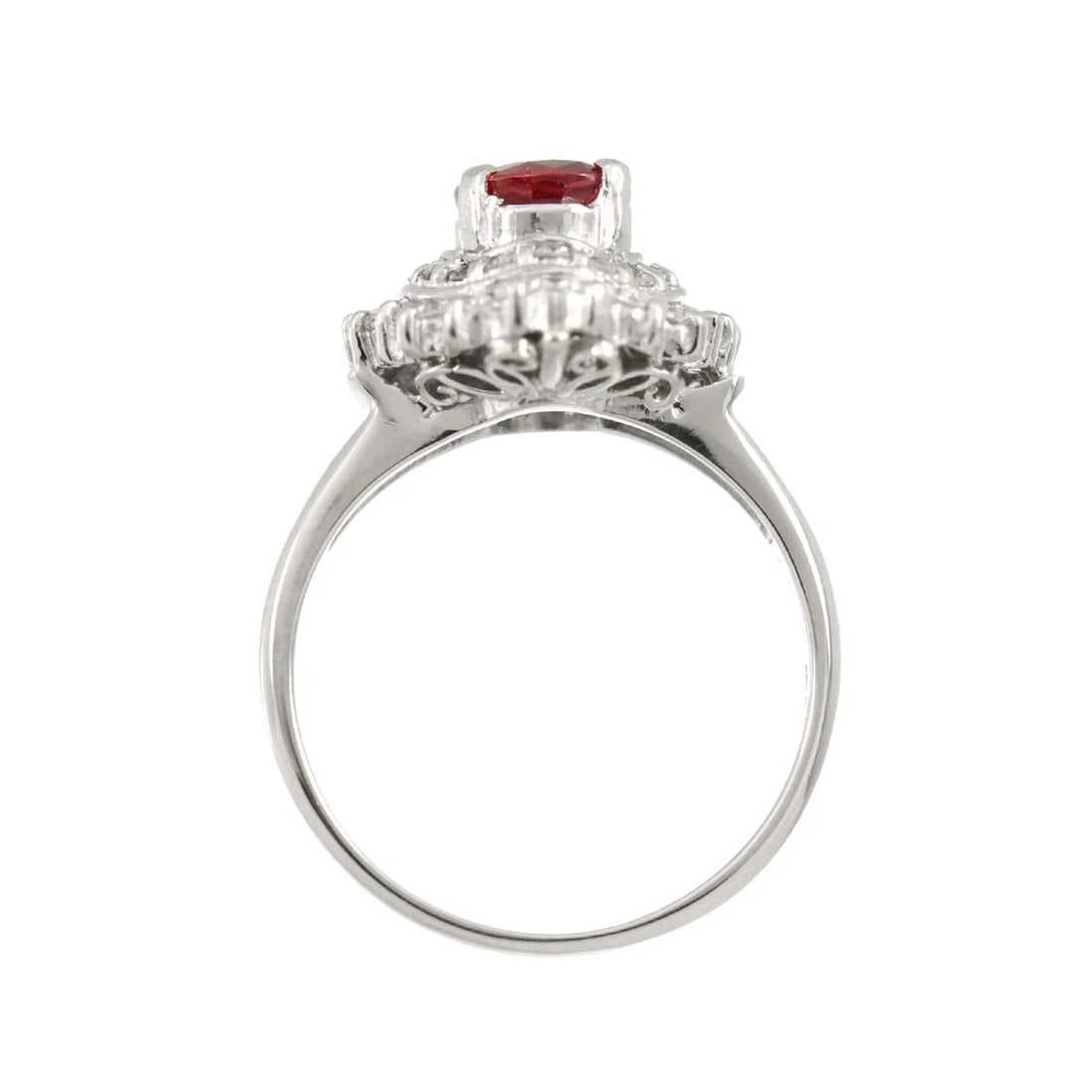 RUBY DIAMOND RING PT PLATINUM - 5