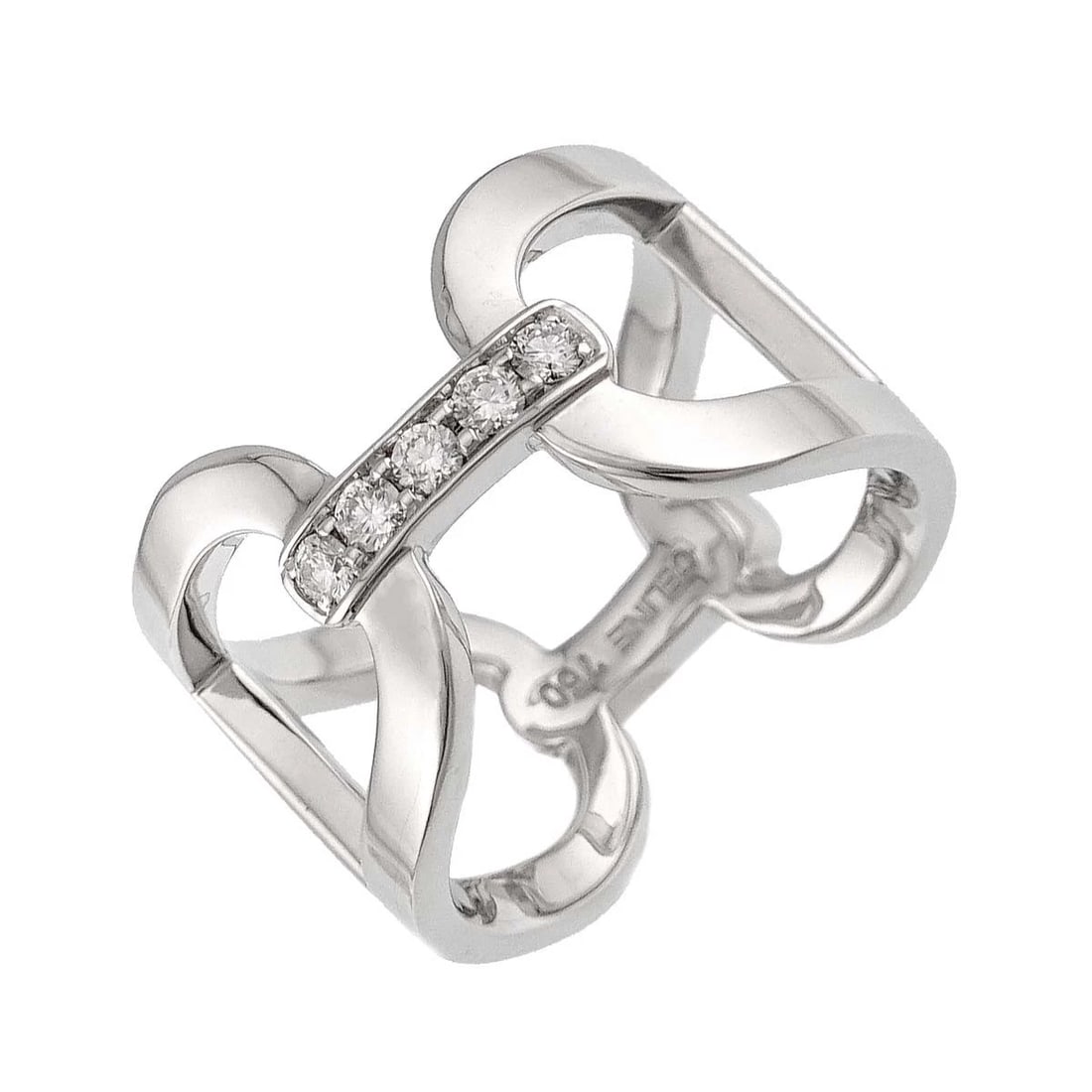 CELINE DIAMOND RING K18 WHITE GOLD 750: CELINE Diamond Ring K18 White Gold 750 Brand: CELINE Type/Style: Ring Material: 750 White Gold, Main Stone Natural Color: White Gold Size: 6.5-6.75(US) Accessories: None Accessories Notice: When