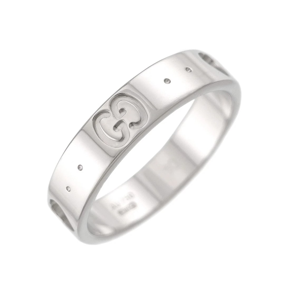 GUCCI ICON RING 18K WG WHITE GOLD 750: GUCCI Icon Ring 18K WG White Gold 750 Brand: GUCCI Type/Style: Ring Material: 750 White Gold, Color: White Gold Size: Size:5-5.25(US) Accessories: None Accessories Notice: When purchasing pre-owned