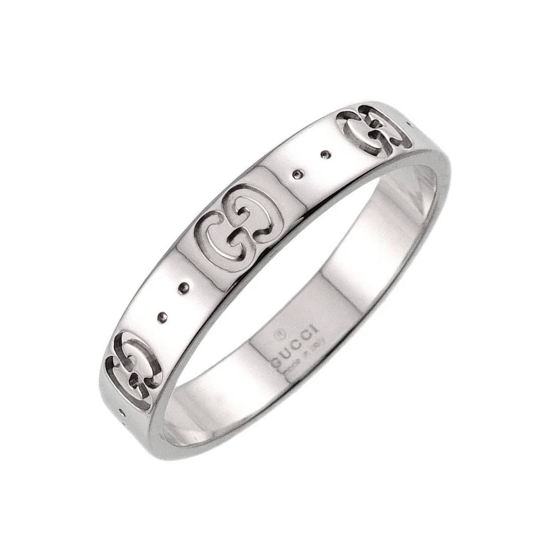 GUCCI ICON RING 18K WG WHITE GOLD 750: GUCCI Icon Ring 18K WG White Gold 750 Brand: GUCCI Type/Style: Ring Material: 750 White Gold, Color: White Gold Size: Size:9-9.5(US) Accessories: None Accessories Notice: When purchasing pre-owned
