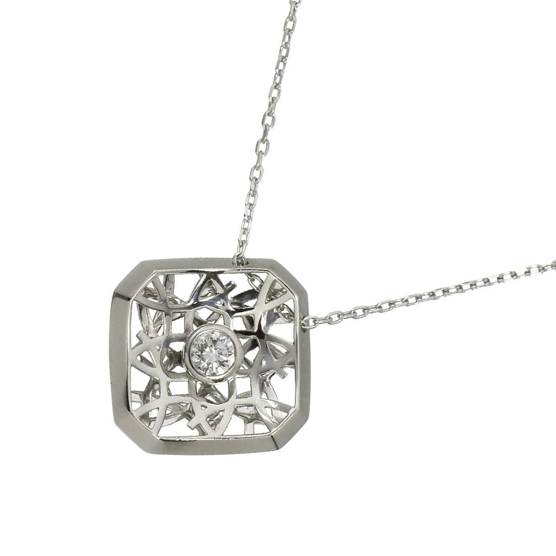 ROYAL ASSCHER DIAMOND NECKLACE PT PLATINUM (1 of 4)