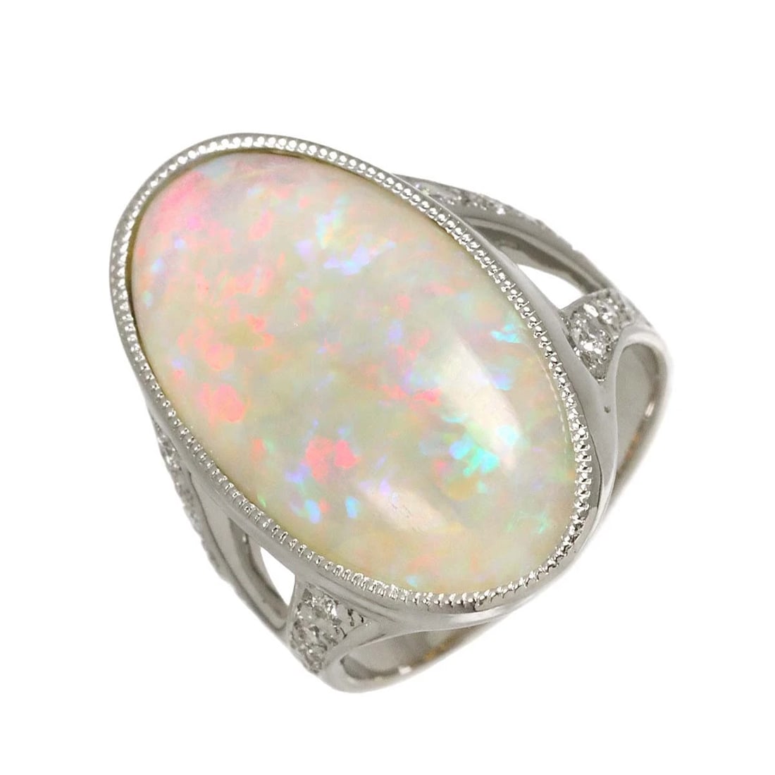 OPAL DIAMOND RING PT PLATINUM: Opal Diamond Ring Pt Platinum Brand: Unbranded Type/Style: Ring Material: Platinum, Main Stone Natural Color: Platinum Size: 5.5-5.75(US) Accessories: None Accessories Notice: When purchas