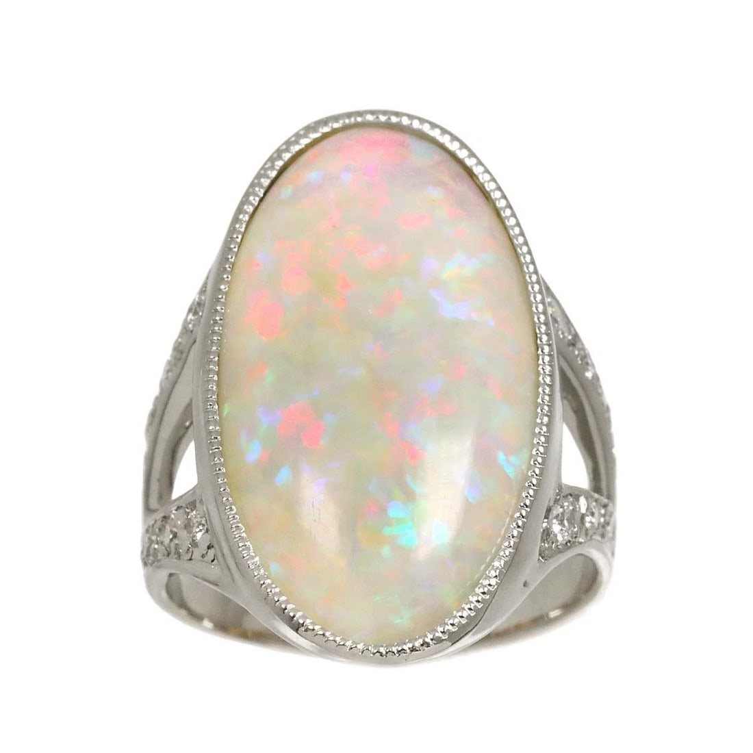 OPAL DIAMOND RING PT PLATINUM - 2