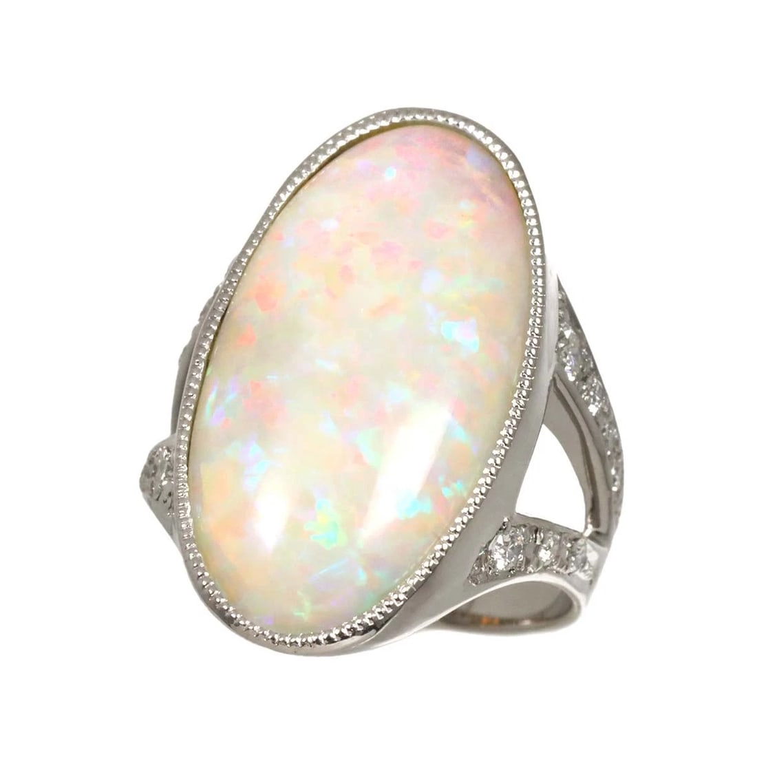 OPAL DIAMOND RING PT PLATINUM - 3