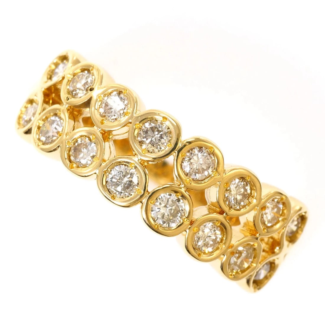 18K (18-KARAT) YELLOW GOLD RING WITH DIAMOND: 18K (18-karat) Yellow Gold Ring with Diamond Brand: Unbranded Type/Style: Band ring Material: Yellow gold (18K), Main Stone Natural Color: Yellow gold Size: US 6.5 Accessories: None Access