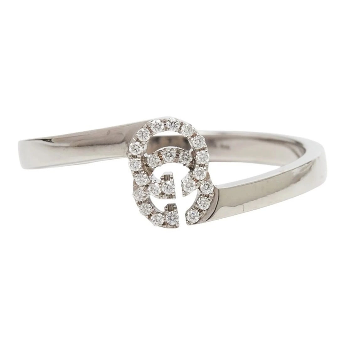 GUCCI GG RUNNING RING, 18KWG WHITE GOLD, DIAMOND: Gucci GG Running Ring, 18KWG White Gold, Diamond Brand: Gucci Type/Style: Band ring Material: White gold (18K), Main Stone Natural Color: White gold Size: US 6.5 Accessories: None Accessor