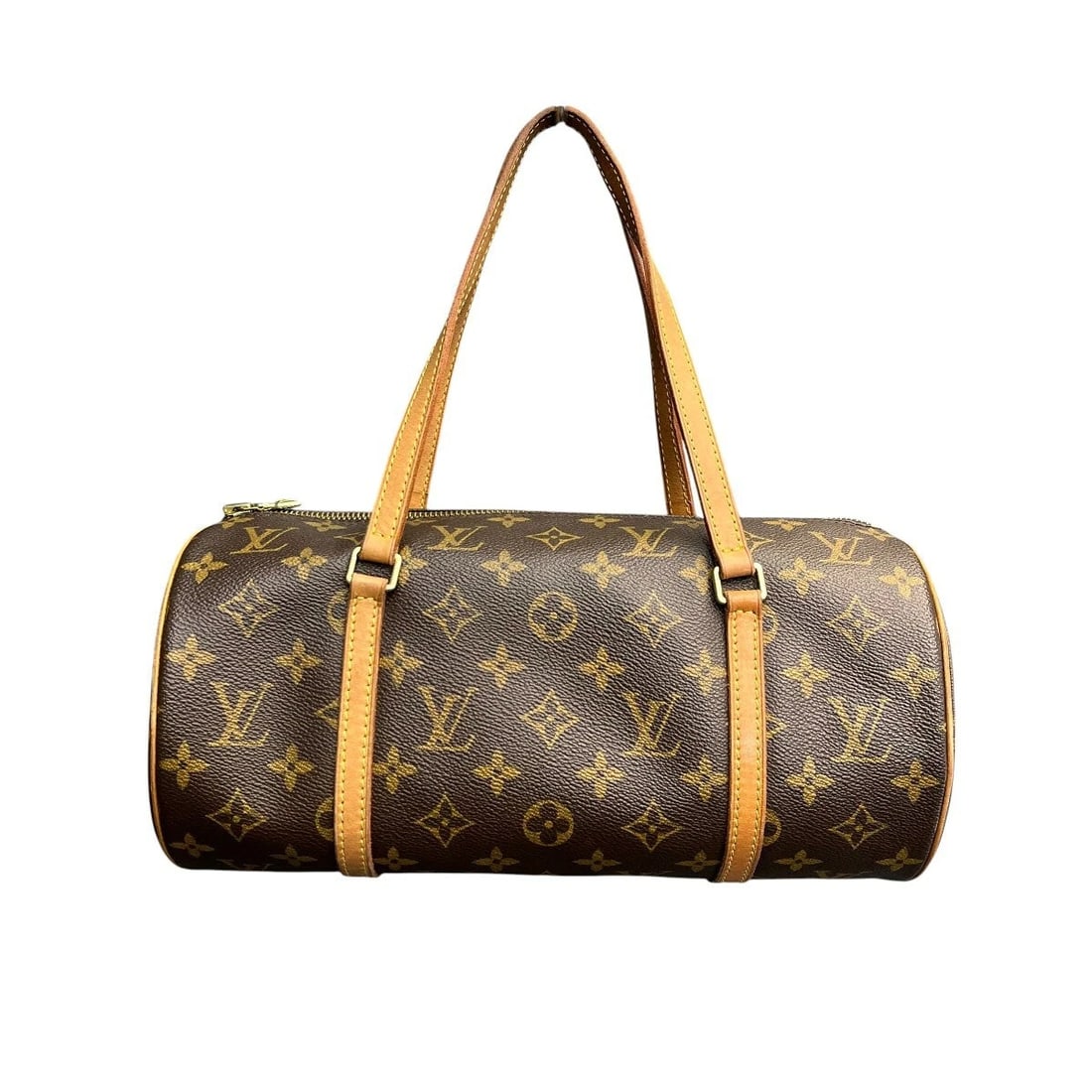LOUIS VUITTON PAPILLON MONOGRAM BROWN CANVAS HANDBAG: Louis Vuitton Papillon Monogram Brown Canvas Handbag Brand: Louis Vuitton Type/Style: Barrel Material: Coated Canvas Color: Brown Size: Width 30 cm Height 15 cm Accessories: None Accessori