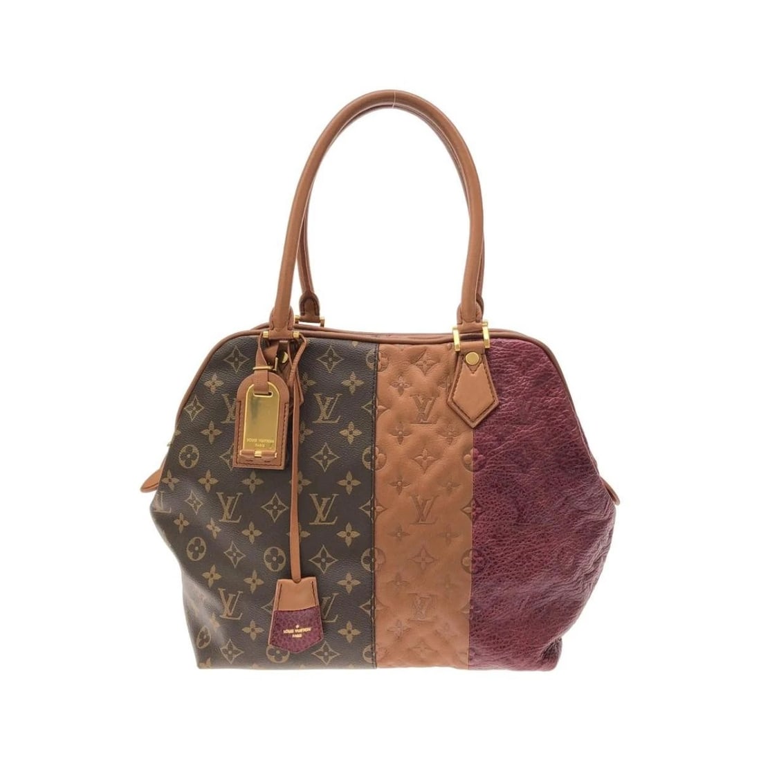 LOUIS VUITTON MONOGRAM BLOCKS TOTE LEATHER CANVAS SHOULDER HANDBAG: Louis Vuitton Monogram Blocks Tote Leather Canvas Shoulder Handbag Brand: Louis Vuitton Type/Style: Shoulder Bag Material: Coated Canvas, Goat Leather, Calf Leather Color: Bordeaux with Gold hardware 