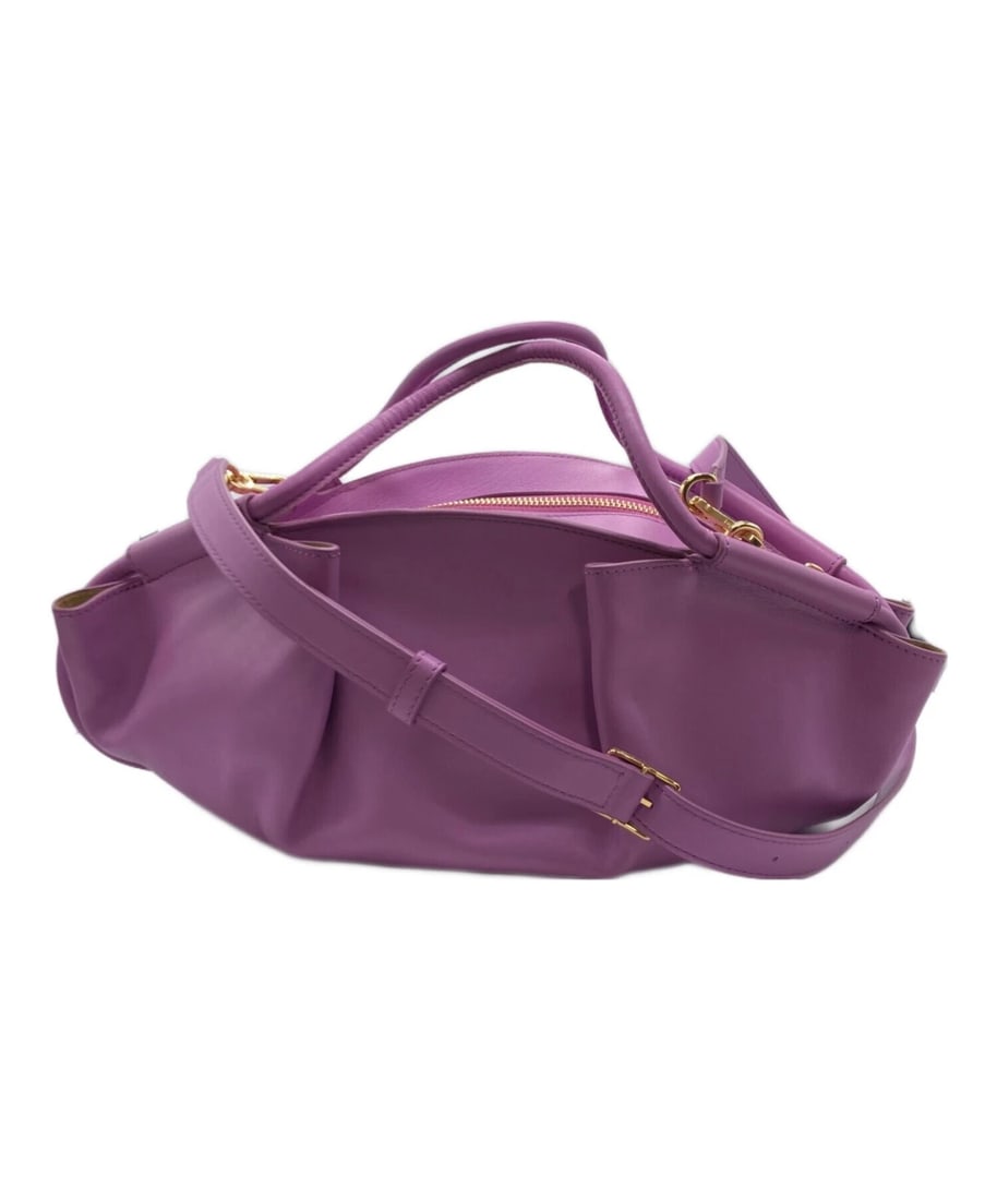 LOEWE PASEO HANDBAG SHINY NAPPA LEATHER SHOULDER BAG: LOEWE Paseo Handbag Shiny Nappa Leather Shoulder Bag Brand: Loewe Type/Style: Top Handle Bag Material: None Color: Purple Size: Height: approx. 16 cm (6.3 in) Width: approx. 35 cm (13.8 in) Depth (Gus