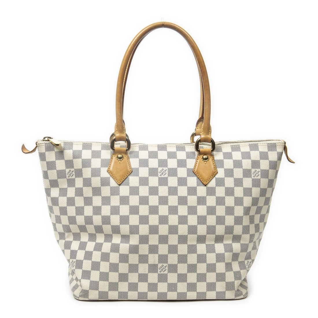 LOUIS VUITTON SALEYA PM DAMIER AZUR TOTE BAG: LOUIS VUITTON Saleya PM Damier Azur tote bag Brand: Louis Vuitton Type/Style: Tote Material: Damier Azur Color: Ivory Size: (cm) ?Dimensions: 31.5 x 29 x 18 cm Accessories: None Accessorie