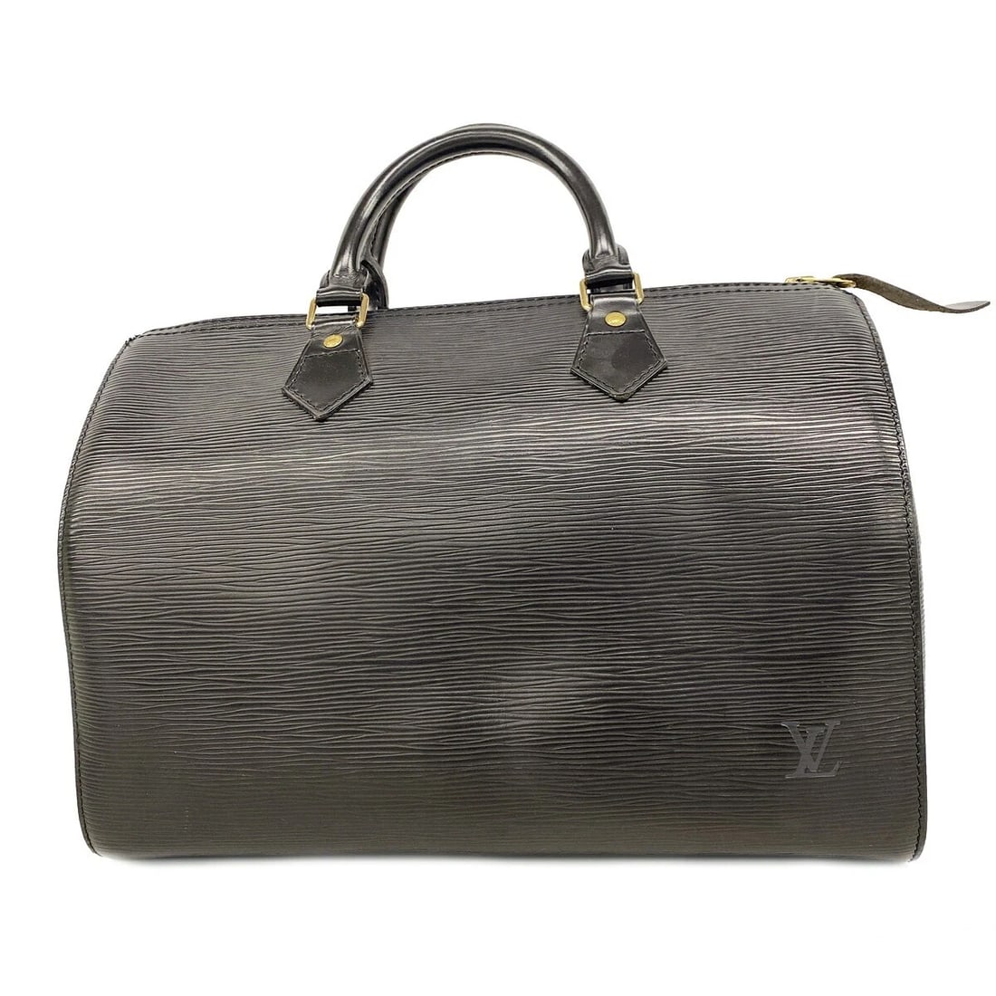LOUIS VUITTON SPEEDY 30 EPI LEATHER BOSTON BAG HANDBAG: Louis Vuitton Speedy 30 Epi Leather Boston Bag Handbag Brand: Louis Vuitton Type/Style: Boston Material: leather Color: Black Size: Depth/Gusset 18 cm Width 32 cm Height 22 cm Accessories: None