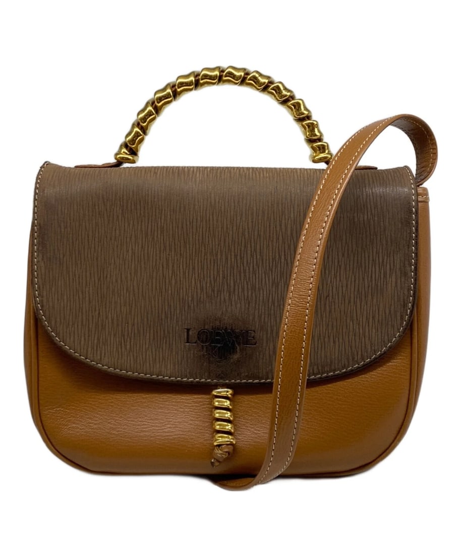 LOEWE TOP HANDLE BAG TWIST 2-WAY LEATHER BAG: LOEWE Top Handle Bag Twist 2-way Leather Bag Brand: LOEWE Type/Style: Top Handle Bag Material: None Color: Brown Size: Height: approx. 18.5 cm (? 7.28 in) Width: approx. 22 cm (? 8.66 in) Depth (Gusse
