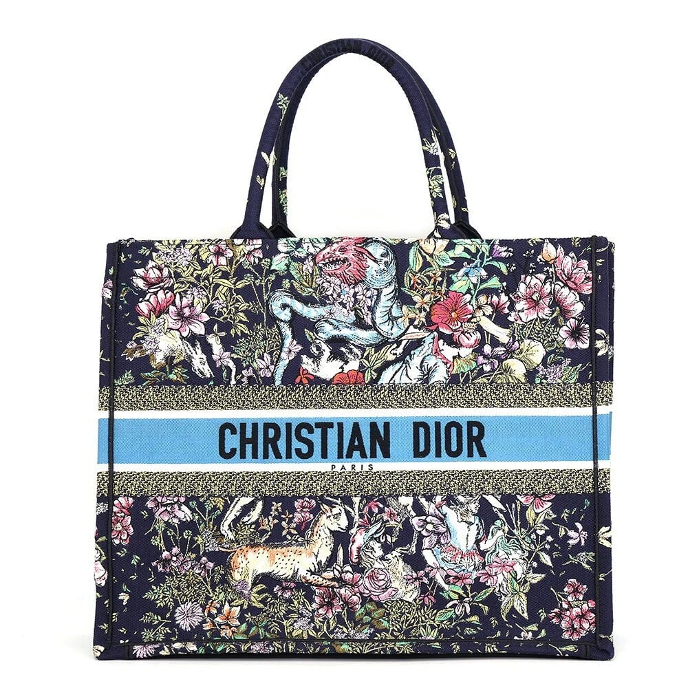 CHRISTIAN DIOR LARGE BOOK TOTE D-CONSTELLATION CANVAS HANDBAG: Christian Dior Large Book Tote D-Constellation Canvas Handbag Brand: Dior Type/Style: Tote Material: Canvas Color: Navy/Multicolor Size: W 42cm x H 35cm x D 18cm (approx. W 16.5inch x H 14.0inch x D 7
