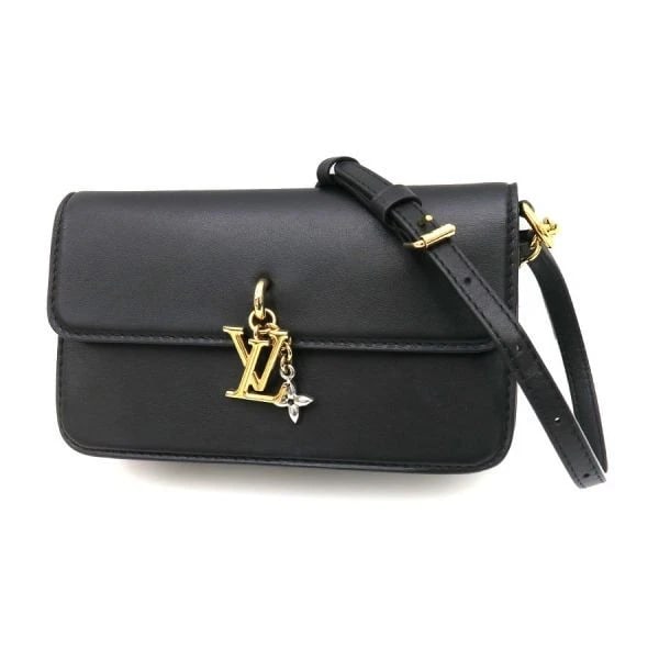 LOUIS VUITTON WALLET ON CHAIN CALF LEATHER BLACK: Louis Vuitton Wallet on Chain Calf Leather Black Brand: LOUIS VUITTON Type/Style: Handbag Material: Calf leather Color: Black Size: W:20 ? H:11.5 ? D:4 Accessories: None Accessories Notice: When