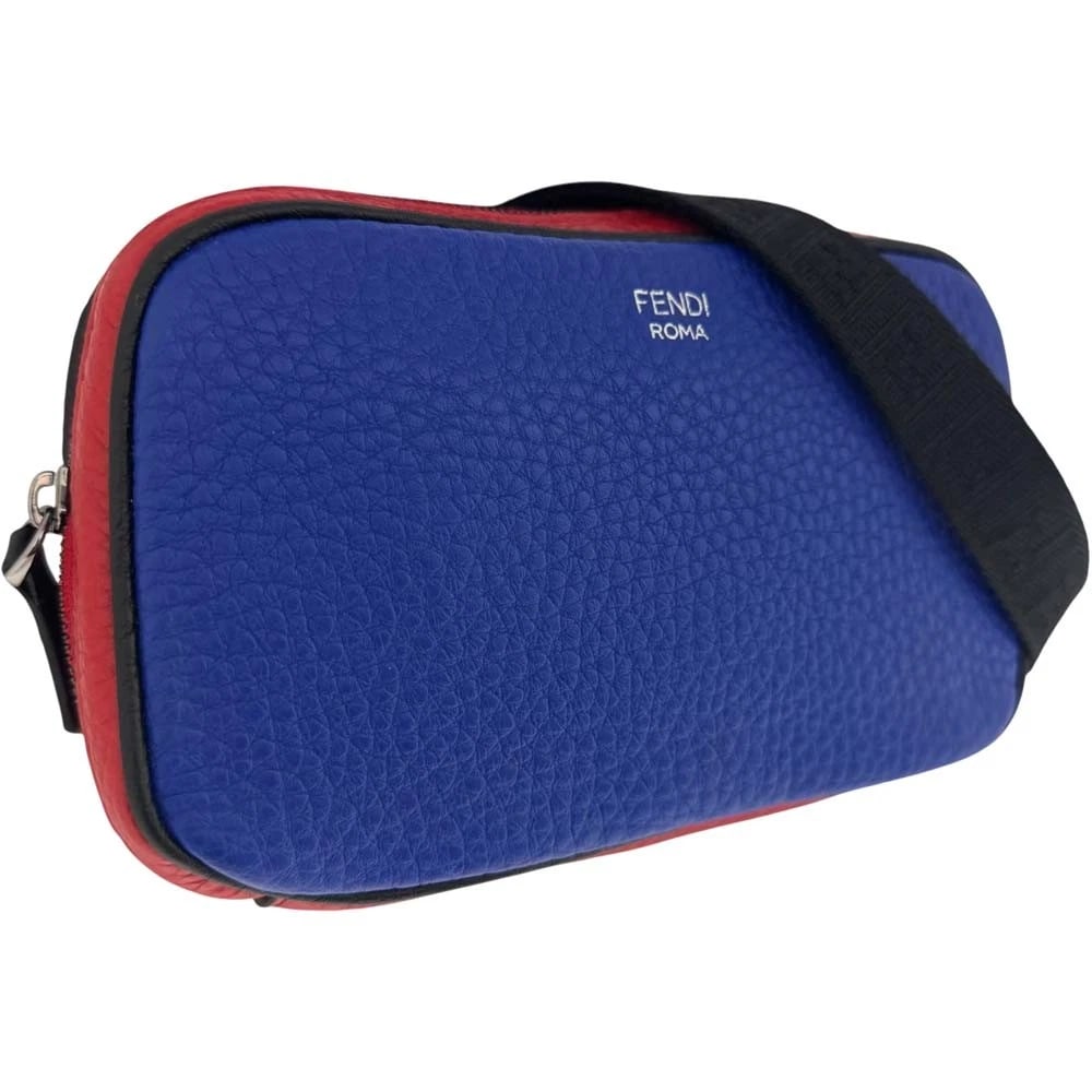FENDI MINI SHOULDER BAG: Fendi Mini Shoulder Bag Brand: Fendi Type/Style: Shoulder Bag Material: Leather Color: Blue x Red Size: Width x Height x Depth: approx. 6.50 x 3.74 x 1.77 inches (16.5 x 9.5 x 4.5 cm) Accessories: