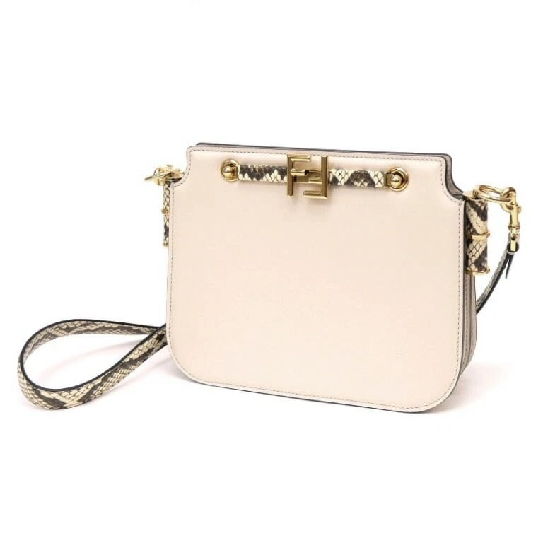 FENDI TOUCH SHOULDER BAG BEIGE: Fendi Touch Shoulder Bag Beige Brand: Fendi Type/Style: Shoulder Bag Material: Leather ? Python Color: Beige Size: Width (W): 24 cm ? 9.45 inches Height (H): 19 cm ? 7.48 inches Depth (D): 7 cm ? 2.76