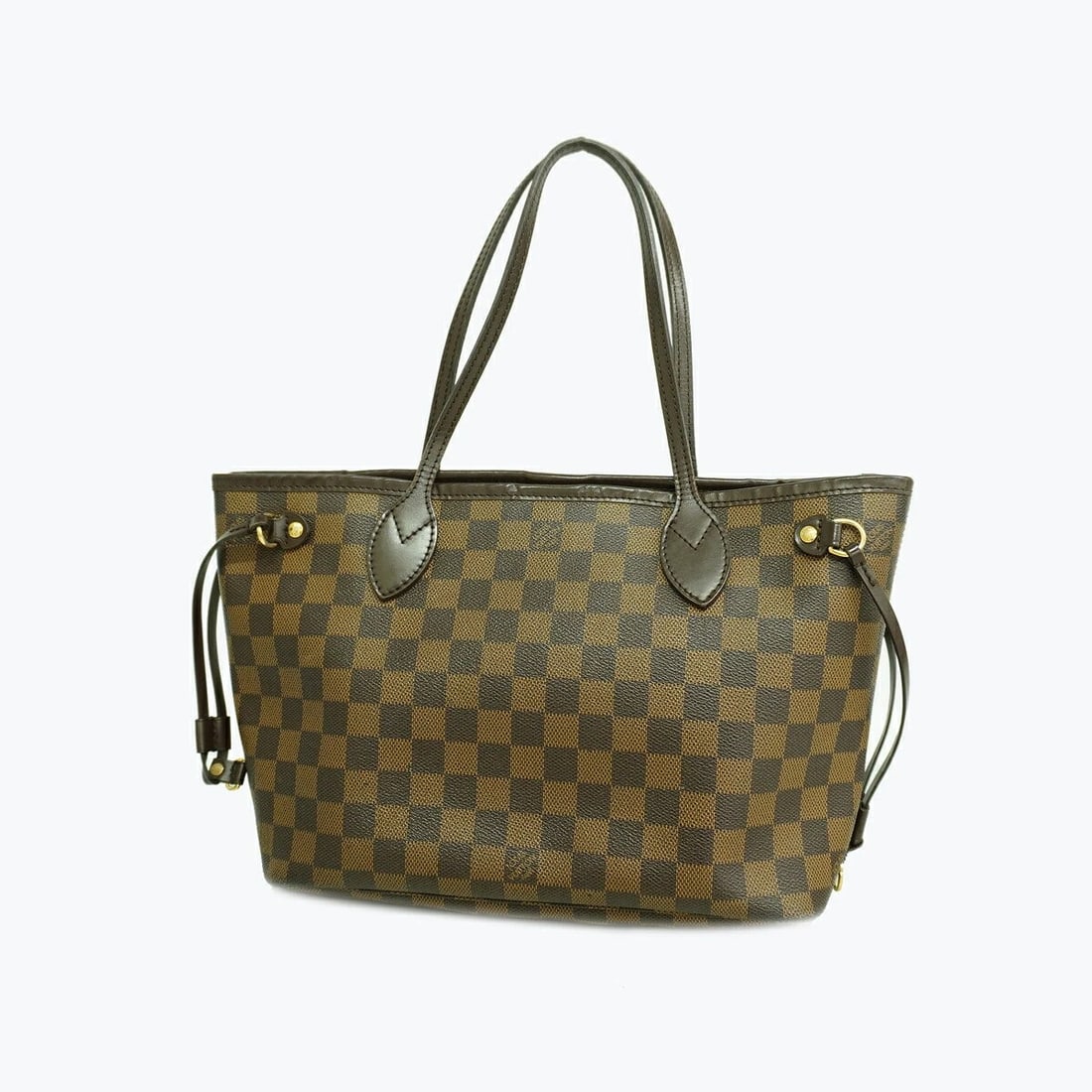 LOUIS VUITTON NEVERFULL PM DAMIER EBENE CANVAS SHOULDER TOTE BAG: LOUIS VUITTON Neverfull PM Damier Ebene Canvas Shoulder Tote Bag Brand: Louis Vuitton Type/Style: Tote Material: Damier Ebene Canvas Color: Brown Size: Depth/Gusset 13 cm Width 28 cm Height 22 cm