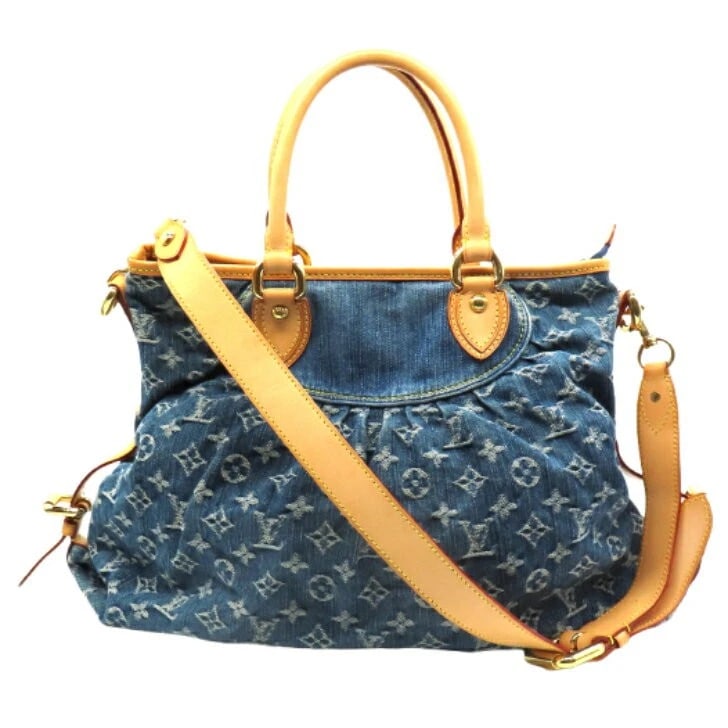LOUIS VUITTON NEOCAVY GM 2WAY SHOULDER BAG: Louis Vuitton Neocavy GM 2Way Shoulder Bag Brand: Louis Vuitton Type/Style: Bag Material: Leather Color: Blue Size: Body Width 43cm Body Height 30cm Accessories: None Accessories Notice: W