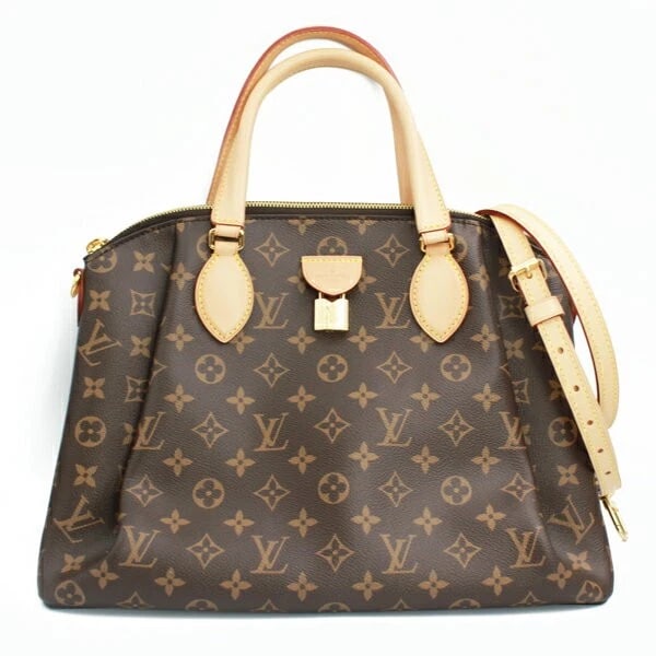 LOUIS VUITTON MONOGRAM RIVOLI MM LEATHER 2WAY SHOULDER BAG HANDBAG: Louis Vuitton Monogram Rivoli MM Leather 2WAY Shoulder Bag Handbag Brand: Louis Vuitton Type/Style: Satchel/Top Handle Bag Material: Monogram Canvas Color: Brown Size: Width 35cm x Height 25.5cm x