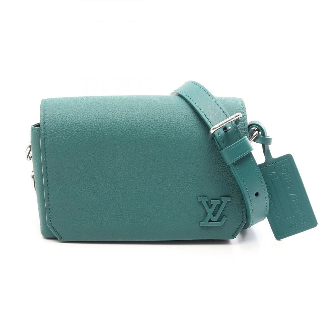 LOUIS VUITTON AEROGRAM FASTLINE WEARABLE WALLET: Louis Vuitton Aerogram Fastline Wearable Wallet Brand: Louis Vuitton Type/Style: Shoulder Bag Material: Leather Color: Green Size: W 17cm x H 12cm x D 5cm Accessories: None Accessories Notice: When