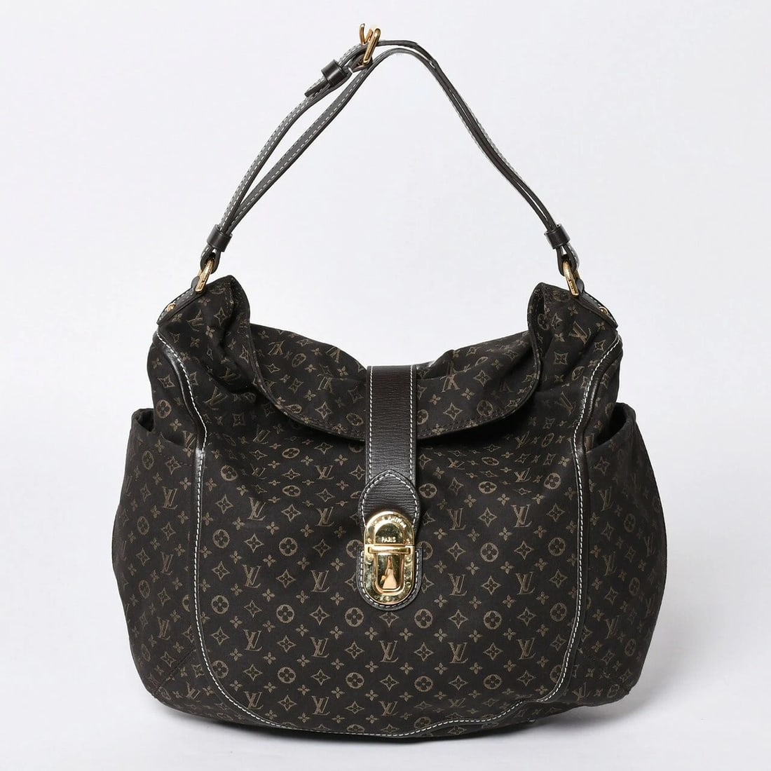 LOUIS VUITTON ROMANCE MONOGRAM SHOULDER BAG: LOUIS VUITTON Romance Monogram Shoulder Bag Brand: Louis Vuitton Type/Style: Shoulder Bag Material: Monogram Idyl Canvas Color: Brown Size: Width: 15.4 in (39 cm) Height: 11.8 in (30 cm) Depth: 2.8