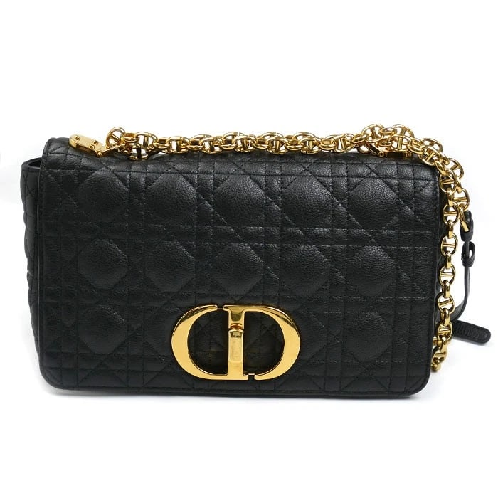 DIOR CARO CHAIN SHOULDER BAG: Dior Caro Chain Shoulder bag Brand: Dior Type/Style: Shoulder bag Material: Calfskin Color: Black Size: Approx. W25cm x H14.5cm x D8.5cm Accessories: None Accessories Notice: When purchasi