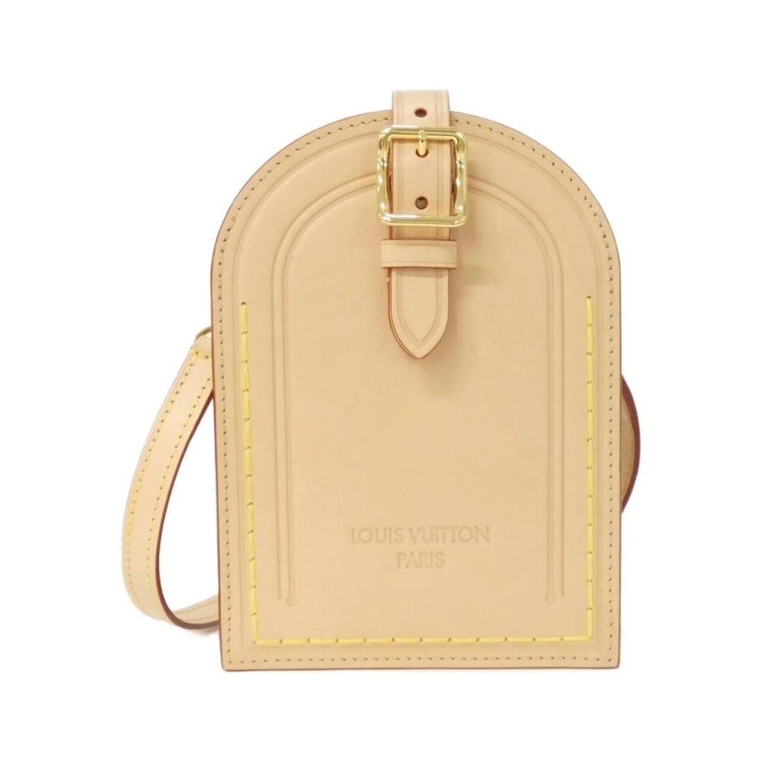 LOUIS VUITTON NAME TAG XL CLUTCH LEATHER CROSSBODY SHOULDER BAG: Louis Vuitton Name Tag xL Clutch Leather Crossbody Shoulder Bag Brand: Louis Vuitton Type/Style: Shoulder Bag Material: Vachetta Leather Color: Natural (Exterior) / Gold (Hardware) Size: 13cm (Width) 