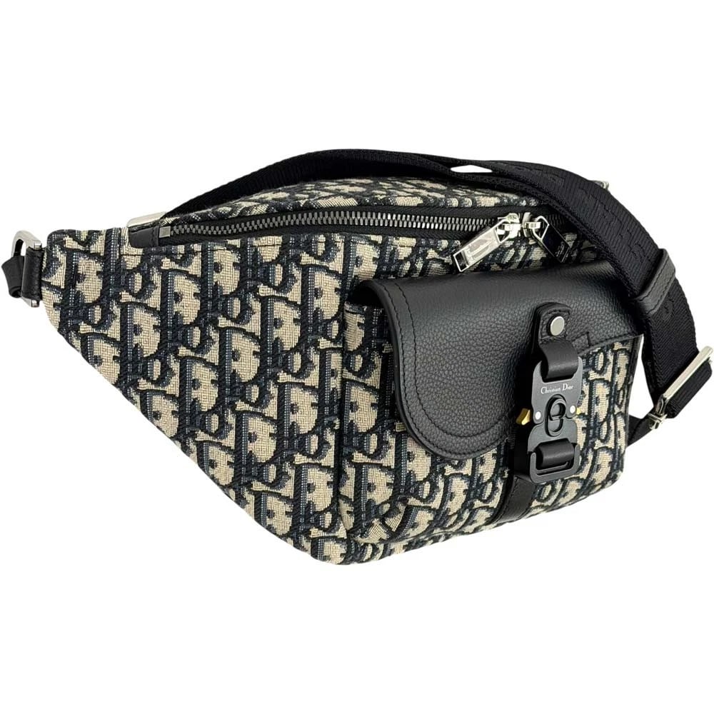 CHRISTIAN DIOR SADDLE BELT BAG BODY BAG: CHRISTIAN DIOR Saddle Belt Bag Body Bag Brand: Christian Dior Type/Style: Saddle Belt Bag Material: Cotton Jacquard / Smooth Calfskin Leather Color: Beige Size: Width x Height x Depth: approx. 7.48 ? 