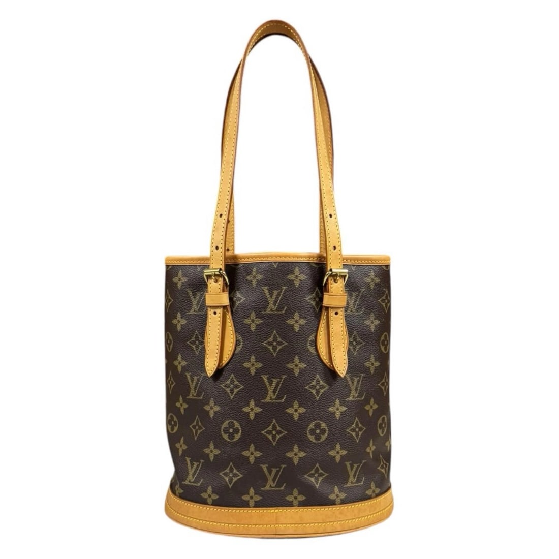 LOUIS VUITTON BUCKET PM MONOGRAM TOTE SHOULDER BAG: LOUIS VUITTON Bucket PM Monogram Tote Shoulder Bag Brand: Louis Vuitton Type/Style: Tote Material: Monogram Canvas Color: Brown Size: W approx. 22.5 cm x H approx. 25 cm x D approx. 16 cm Accessor