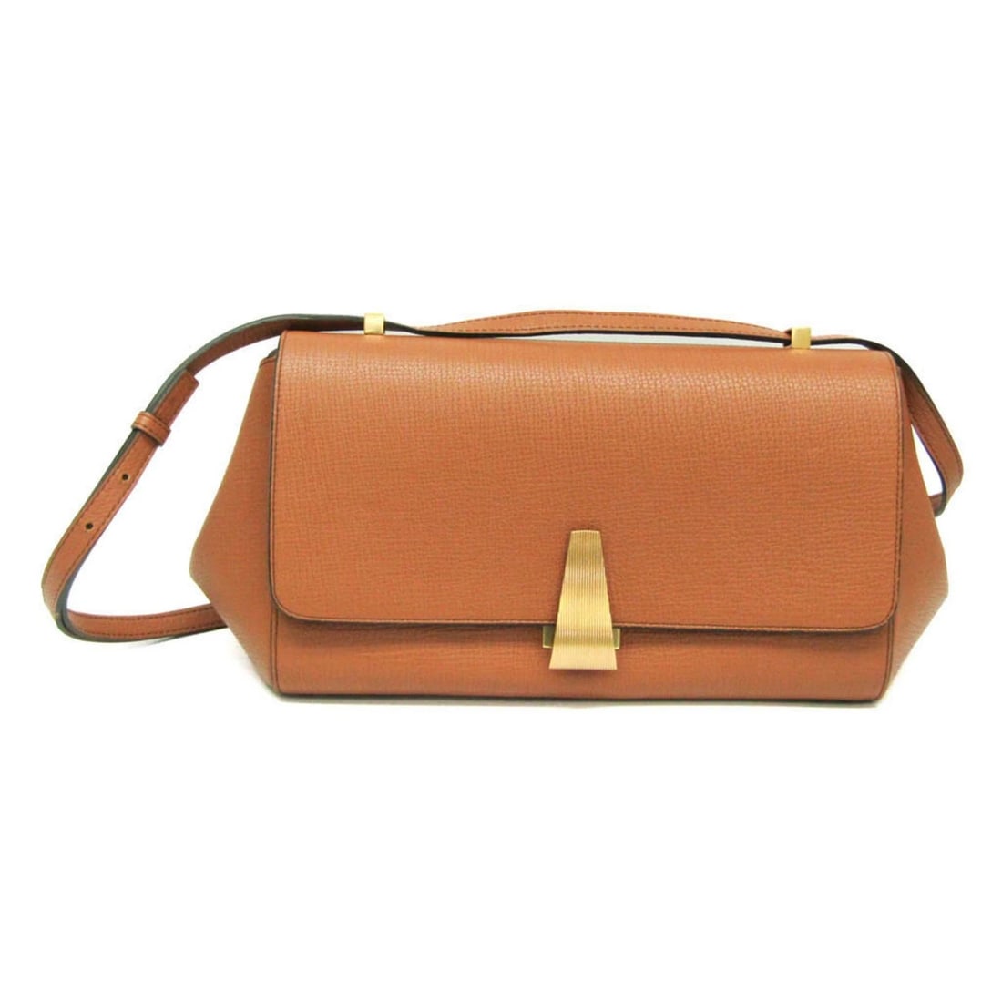 BOTTEGA VENETA ANGLE PALMELLATO LEATHER CAMEL SHOULDER BAG PURSE (1 of 3)