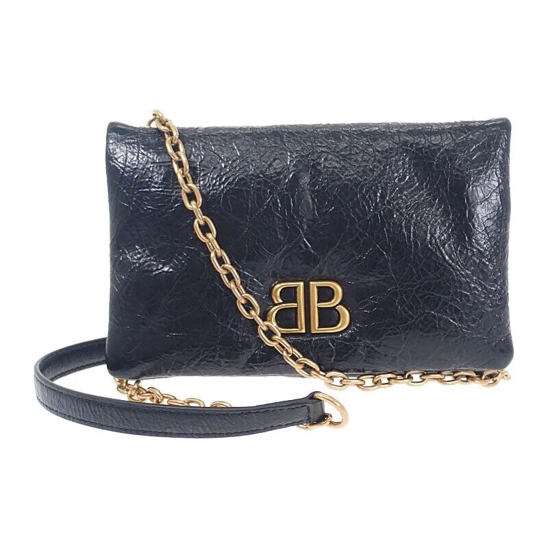 BALENCIAGA SHOULDER BAG MONACO NANO BAG: BALENCIAGA Shoulder Bag Monaco Nano Bag Brand: Balenciaga Type/Style: Shoulder Bag Material: Lambskin Color: Black Size: Width: approx. 19 cm / 7.48 in Height: approx. 12 cm / 4.72 in Depth: approx. 1