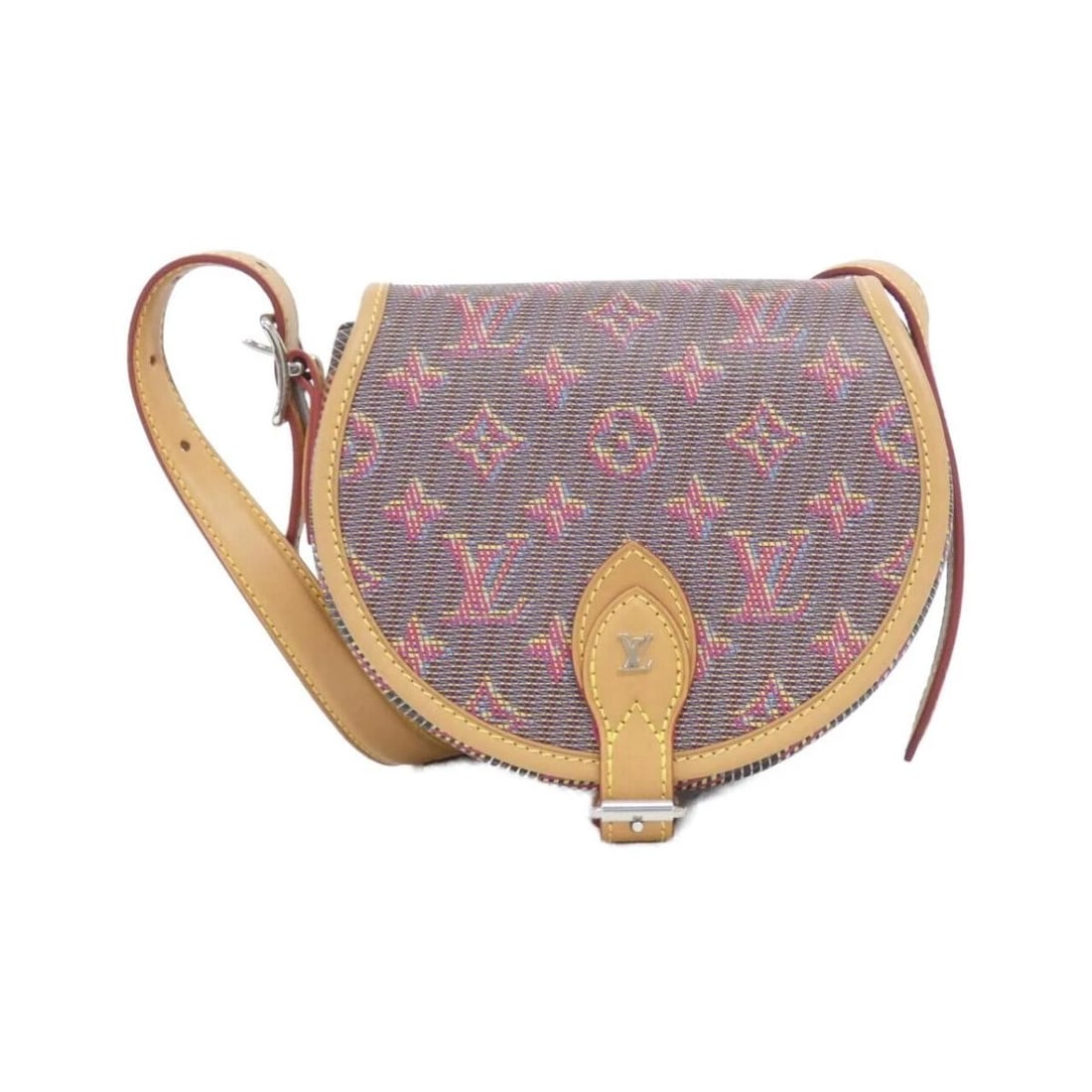LOUIS VUITTON MONOGRAM LV POP TAMBOURIN LEATHER CROSSBODY SHOULDER BAG: Louis Vuitton Monogram LV Pop Tambourin Leather Crossbody Shoulder Bag Brand: Louis Vuitton Type/Style: Shoulder Bag Material: Calfskin Leather Color: Rose / Silver Size: Approximately 18cm (Width) x 