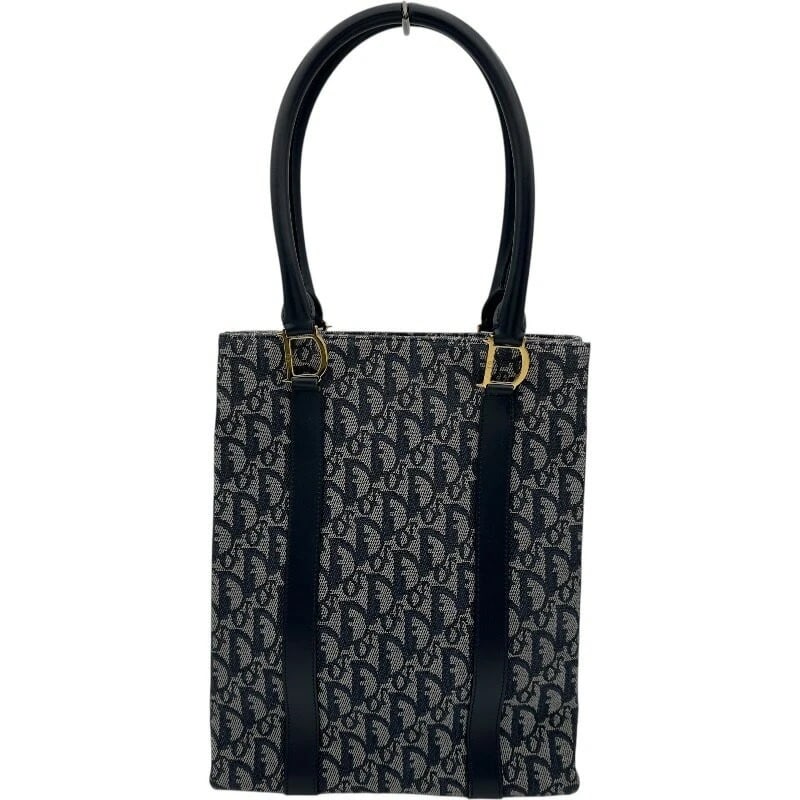 CHRISTIAN DIOR TROTTER OBLIQUE TOTE BAG NAVY BLUE: Christian Dior Trotter Oblique Tote Bag Navy Blue Brand: Christian Dior Type/Style: Tote Material: Jacquard Color: Navy / Gold Hardware Size: Width: Approx. 9.8 inches (25 cm) Height: Approx. 12.8 inc