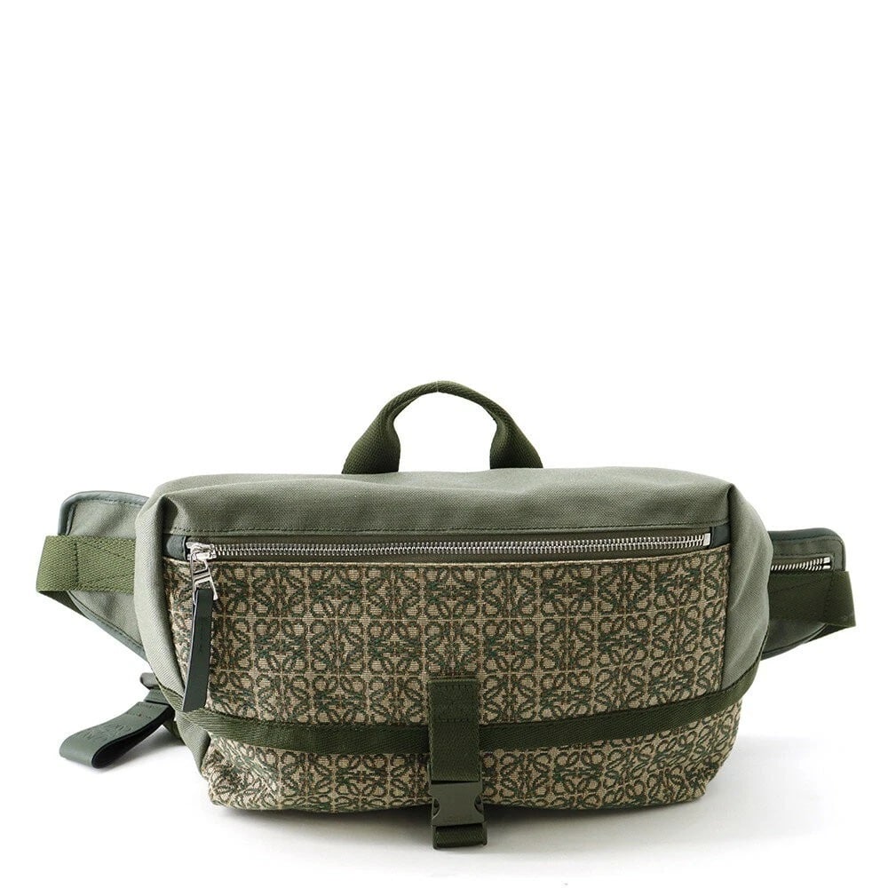 LOEWE POSTMAN SLING BAG: LOEWE Postman Sling Bag Brand: Loewe Type/Style: Messenger Bag Material: Canvas Color: Khaki Green Size: W50.5cm x H20.5cm x D10cm (approx. 19.9inch x 8.1inch x 3.9inch) Accessories: None Accessories