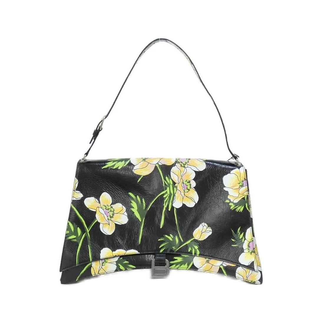 BALENCIAGA SHOULDER BAG BLACK LEATHER: BALENCIAGA Shoulder Bag Black Leather Brand: Balenciaga Type/Style: Shoulder Bag Material: Leather Color: Black / Multicolor Size: Width: 15.75 in (40 cm) Height: 9.84 in (25 cm) Depth: 5.12 in (13 cm