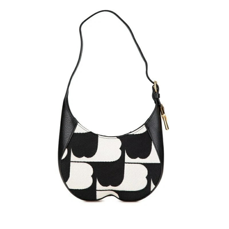 BURBERRY HANDBAG CHESS SHOULDER BAG: BURBERRY Handbag Chess Shoulder Bag Brand: Burberry Type/Style: Shoulder Bag Material: Canvas / Leather Color: White / Black Size: Width: approx. 23 cm (9.06 in) Height: approx. 15 cm (5.91 in) Depth 