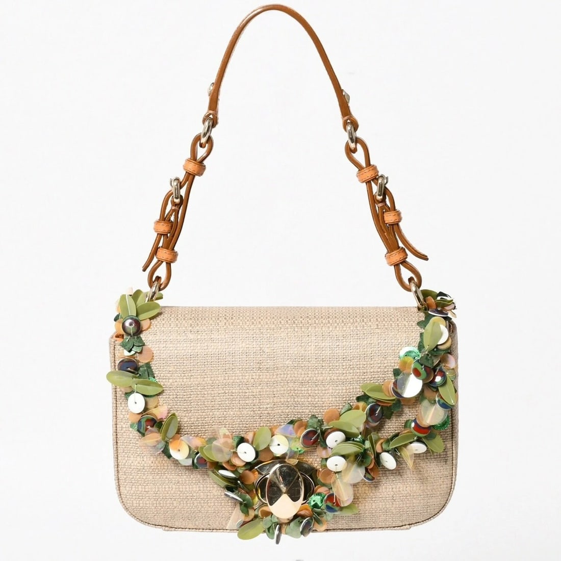 CHRISTIAN DIOR SEQUIN 2WAY HANDBAG SHOULDER CROSSBODY BAG: Christian Dior Sequin 2WAY Handbag Shoulder Crossbody Bag Brand: Dior Type/Style: Shoulder Bag Material: Sequins, Beads Color: Beige/Brown Size: Approximately W 21cm x H 14cm x D 6cm Accessories: