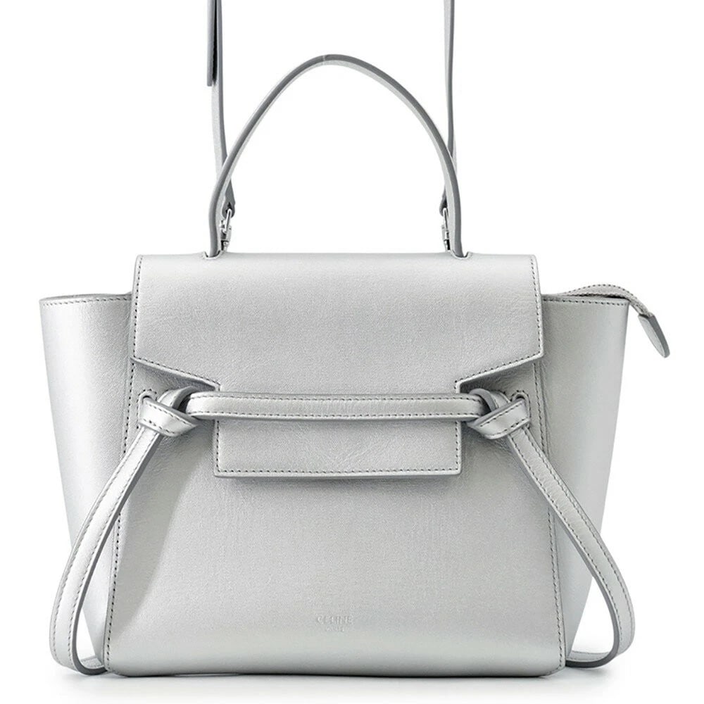 CELINE BELT BAG NANO MINT GRAINED CALFSKIN: CELINE Belt Bag Nano MINT Grained Calfskin Brand: CELINE Type/Style: Belt Bag & Fanny Pack Material: Leather Color: Silver Size: W20cm x H18.5cm x D11.5cm Accessories: None Accessories Not