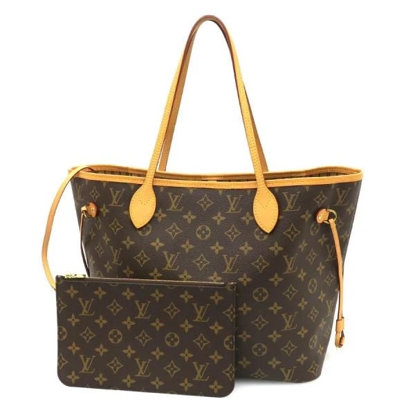 LOUIS VUITTON MONOGRAM NEVERFULL MM BROWN TOTE BAG WITH POUCH: Louis Vuitton Monogram Neverfull MM Brown Tote Bag with Pouch Brand: Louis Vuitton Type/Style: Bag Material: Monogram Canvas Color: Brown Size: W:32?H:29?D:16.5 Accessories: None Accessori