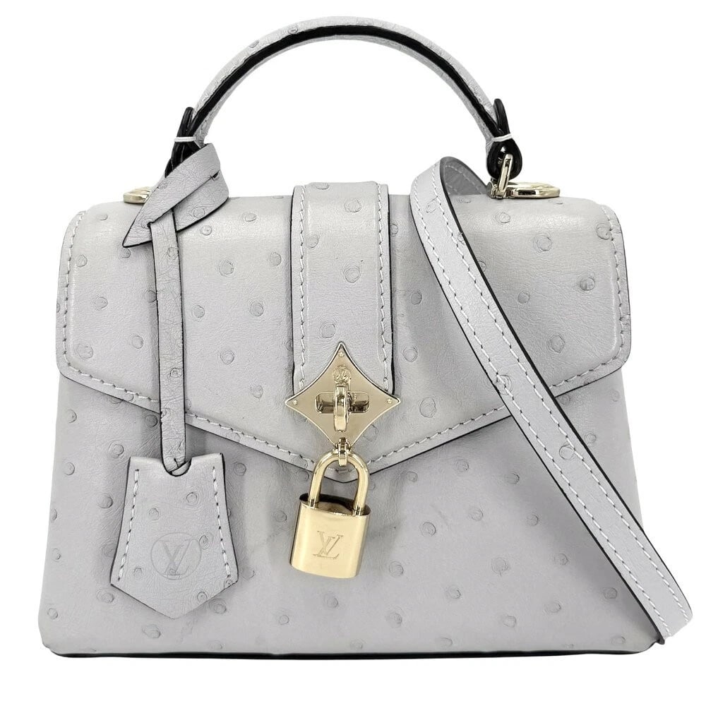 LOUIS VUITTON ROSE DES VENTS MINI OSTRICH BAG LIGHT GREY: Louis Vuitton Rose des Vents MINI Ostrich Bag Light Grey Brand: Louis Vuitton Type/Style: Satchel/Top Handle Bag Material: Ostrich Color: Light Gray Size: Width: Approx. 20 cm Height: Approx. 13 cm De