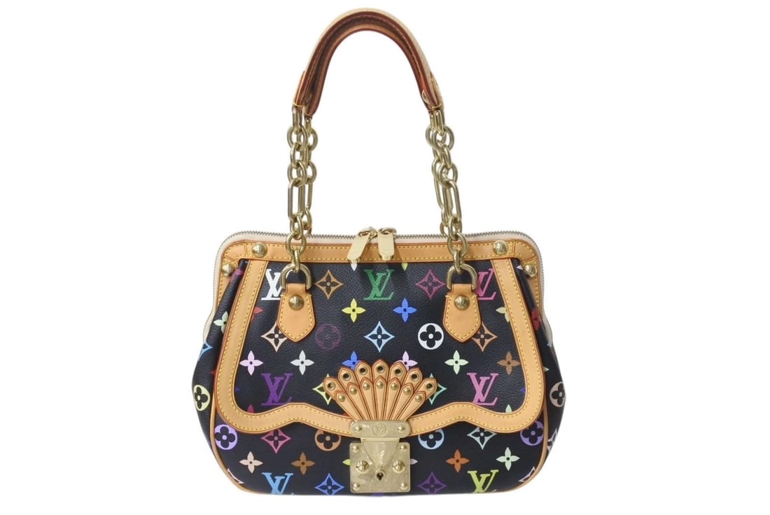LOUIS VUITTON GRACIE MM BLACK MULTICOLOR CANVAS CHAIN SHOULDER BAG: Louis Vuitton Gracie MM Black Multicolor Canvas Chain Shoulder Bag Brand: Louis Vuitton Type/Style: Shoulder Bag Material: Monogram Multicolore Canvas Color: Black / Multicolor Size: Width: approx. 10