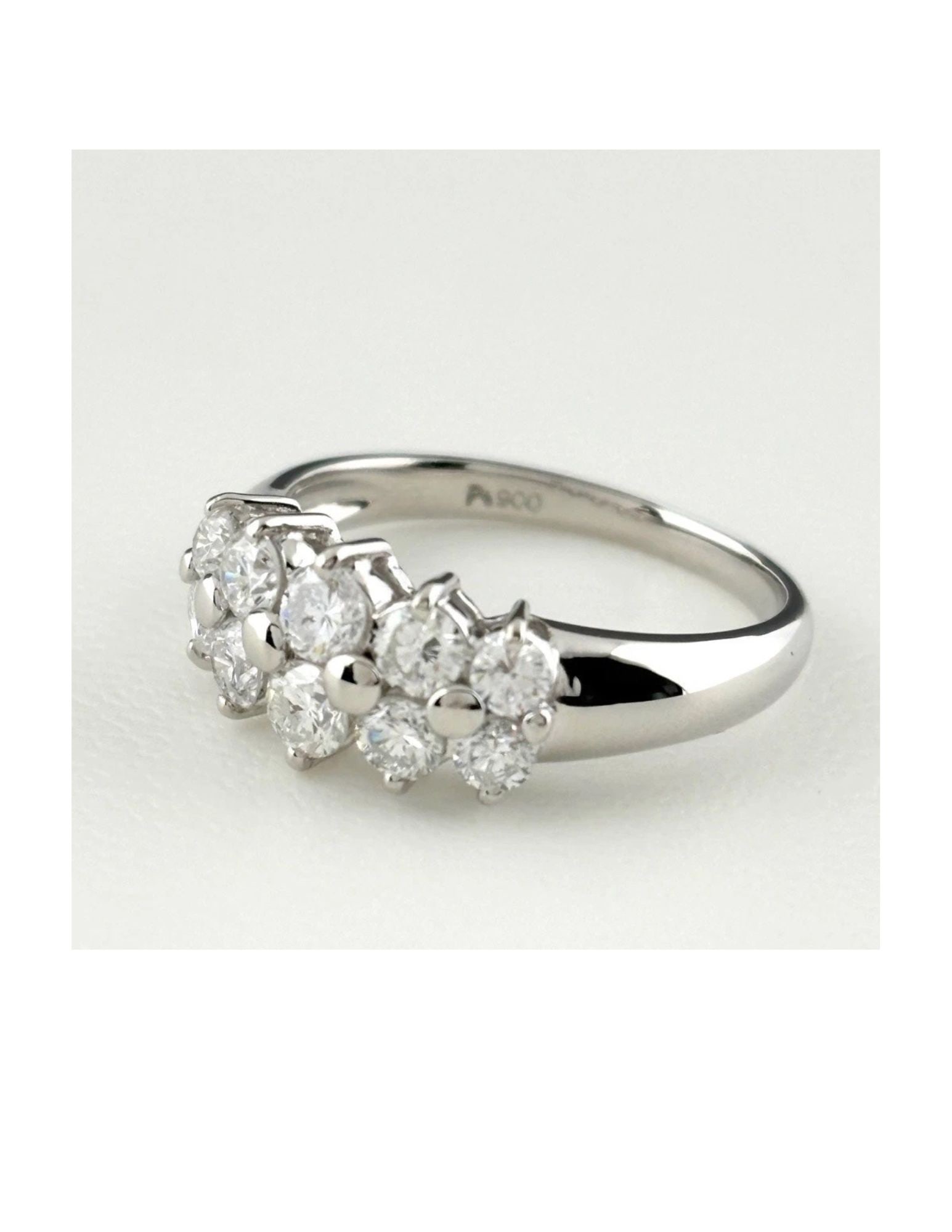 MELEE DIAMOND DESIGN RING PLATINUM RING PT900 DIAMOND: Melee Diamond Design Ring Platinum Ring Pt900 Diamond Brand: Unbranded Type/Style: Ring Material: Pt900, Main Stone Natural Color: None Size: US7 to 7.5 Accessories: None Accessories Notice: When