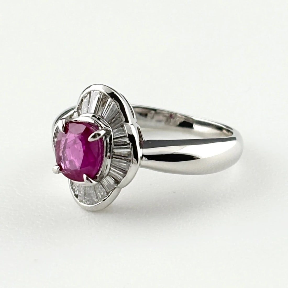 RUBY DESIGN RING PLATINUM RING PT900 RUBY DIAMOND (1 of 3)