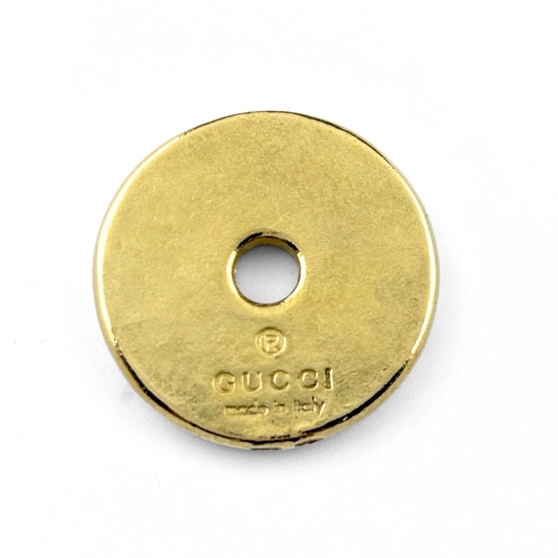 GUCCI COIN PENDANT HEAD YG 18K 750: Gucci Coin Pendant Head Yg 18K 750 Brand: GUCCI Type/Style: Pendant Head Material: 18K YG, Main Stone None Color: YG Size: 20.3x20.6mm(0.8") Accessories: None Accessories Notice: When purc
